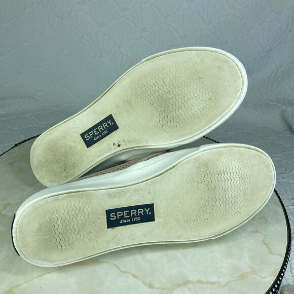Sperry Top Sider Shoes Womens 6.5 Pink Leather Seaside Perforated Summer Loafers - Picture 11 of 12